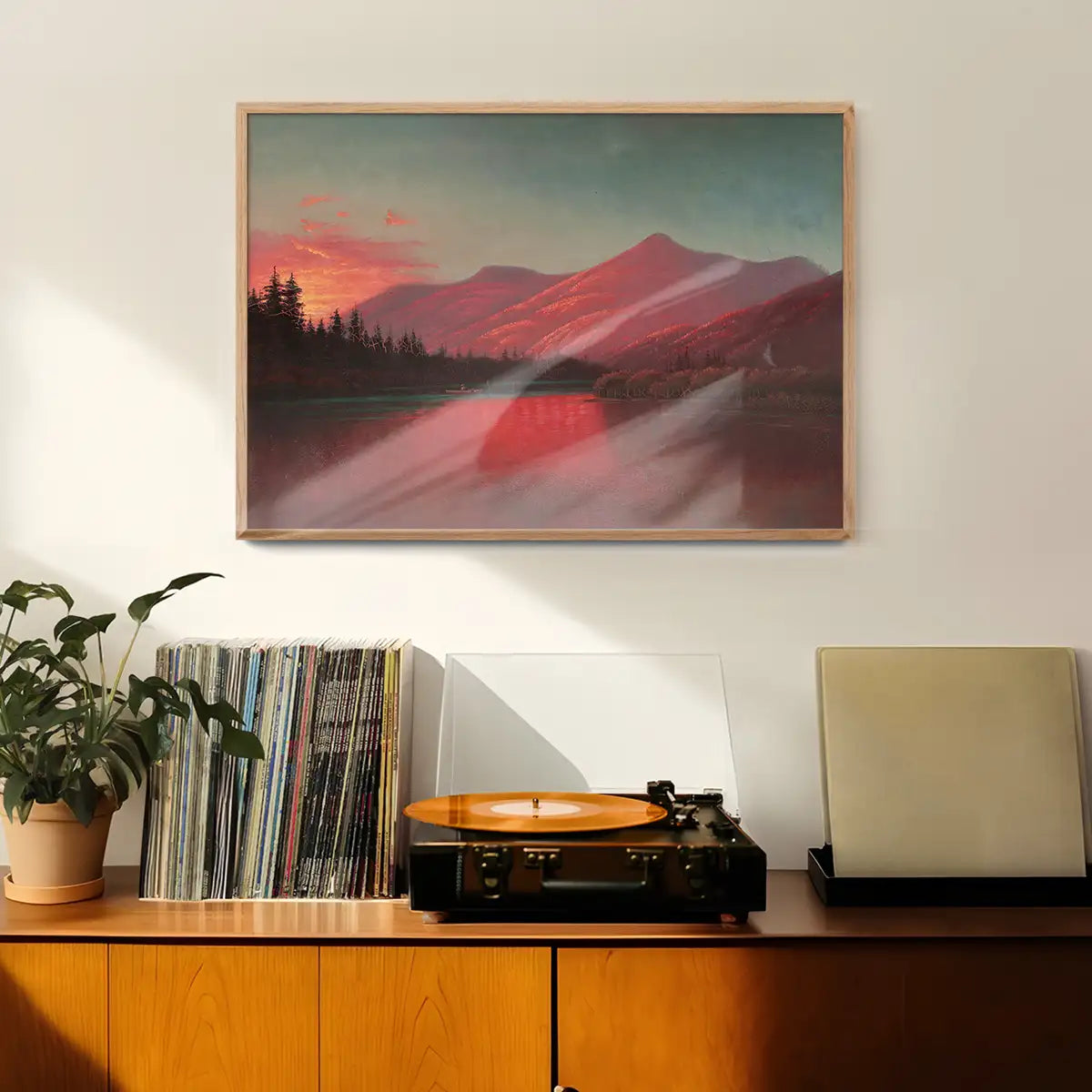 Sunset Silver Lake Cottonwood Canyon Print by Alfred Lambourne