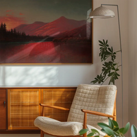 Sunset Silver Lake Cottonwood Canyon Print by Alfred Lambourne