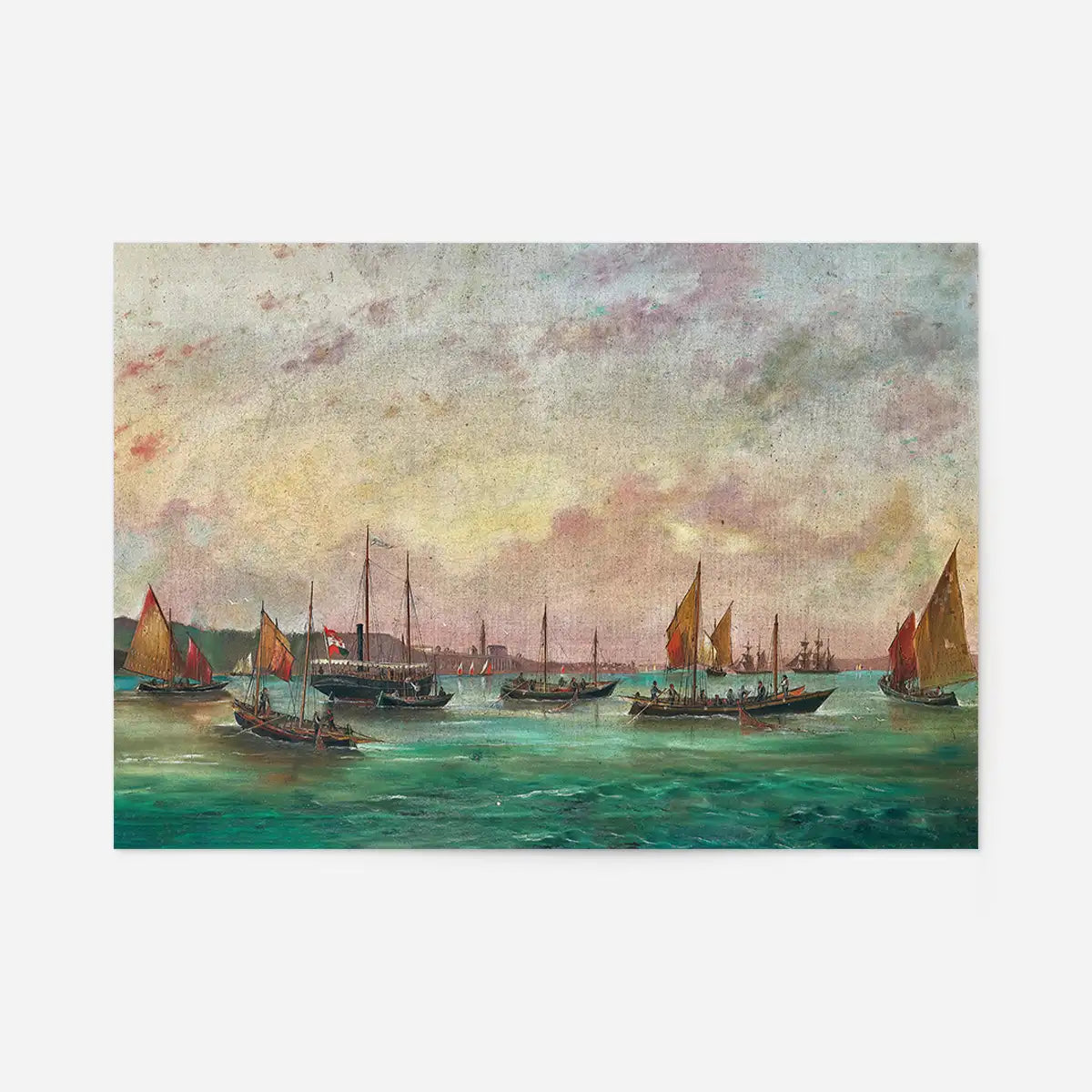 Tall masted steamer Print by Basilio Ivankovic