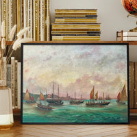 Tall masted steamer Print by Basilio Ivankovic