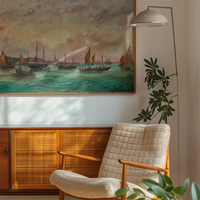 Tall masted steamer Print by Basilio Ivankovic