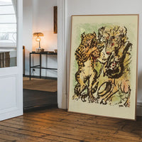 The ram Bokert and the tomcat Hinze by Lovis Corinth Poster Print