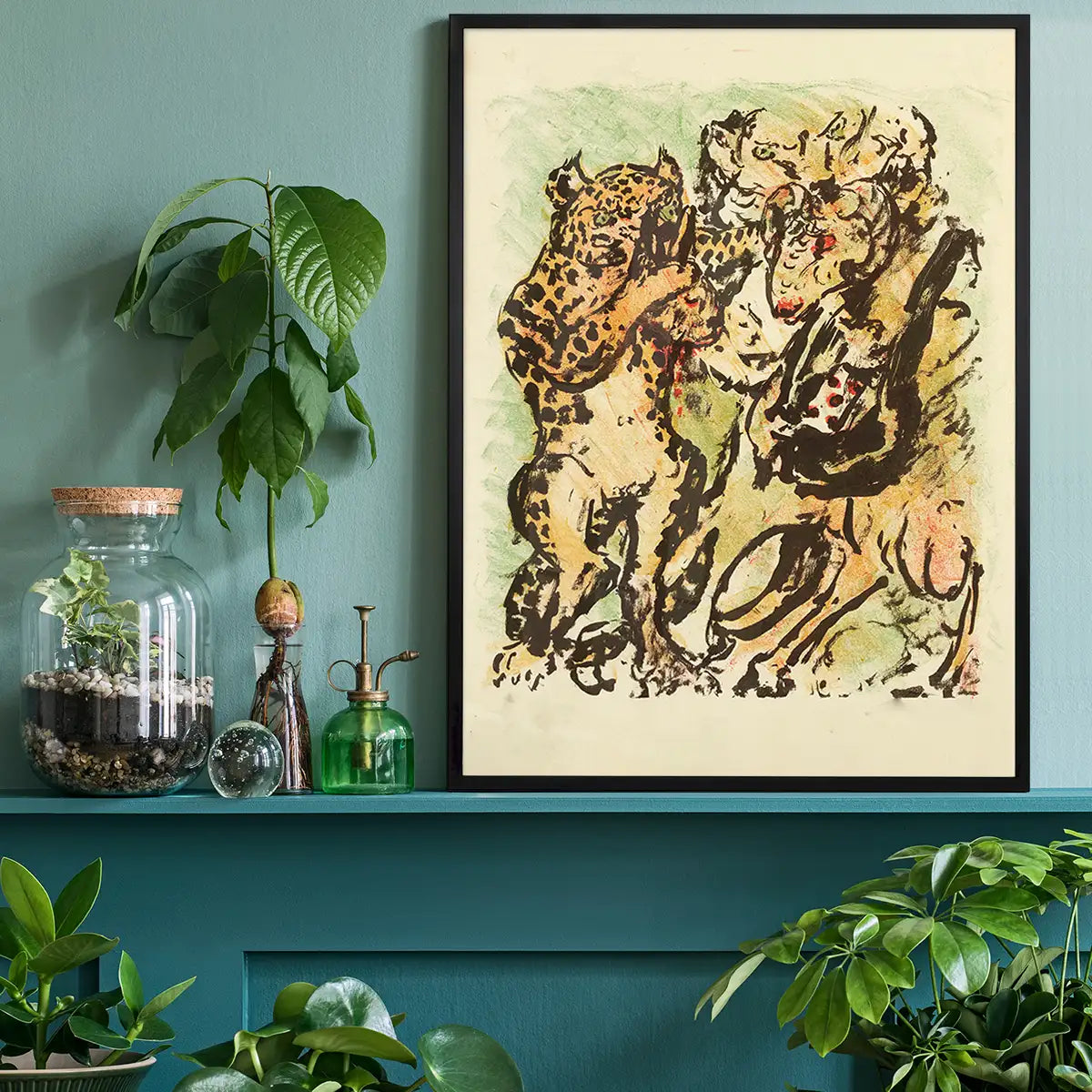 The ram Bokert and the tomcat Hinze by Lovis Corinth Poster Print