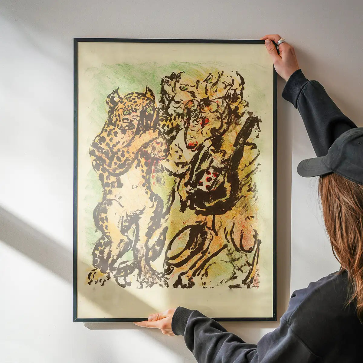The ram Bokert and the tomcat Hinze by Lovis Corinth Poster Print