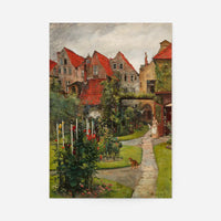 Urban garden in Lübeck by Hermann Linde Poster Print