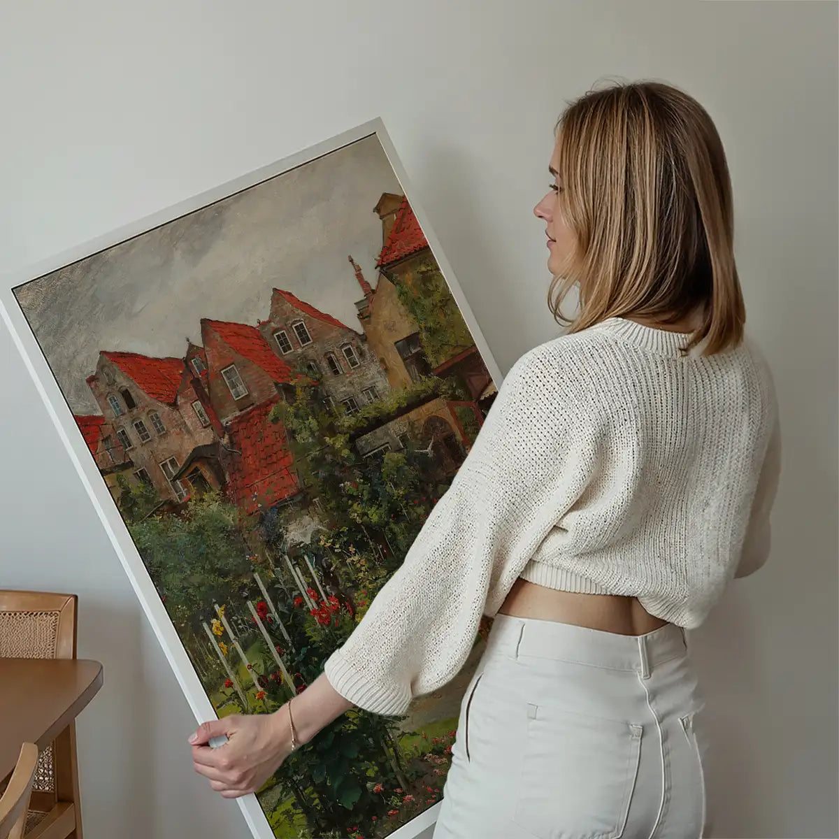 Urban garden in Lübeck by Hermann Linde Poster Print