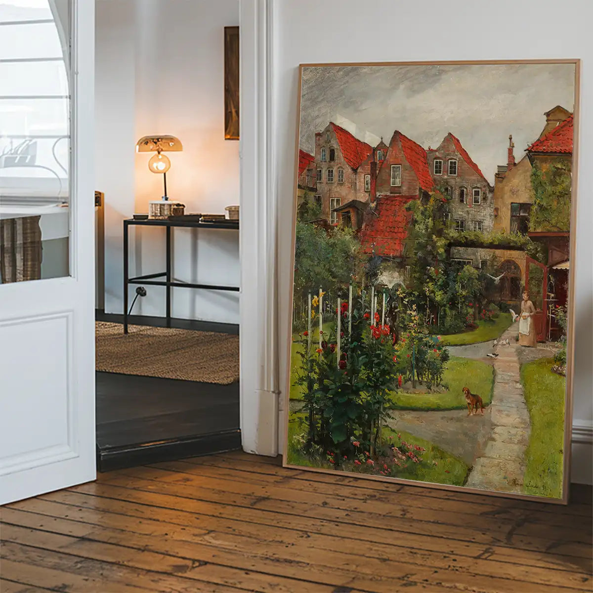 Urban garden in Lübeck by Hermann Linde Poster Print