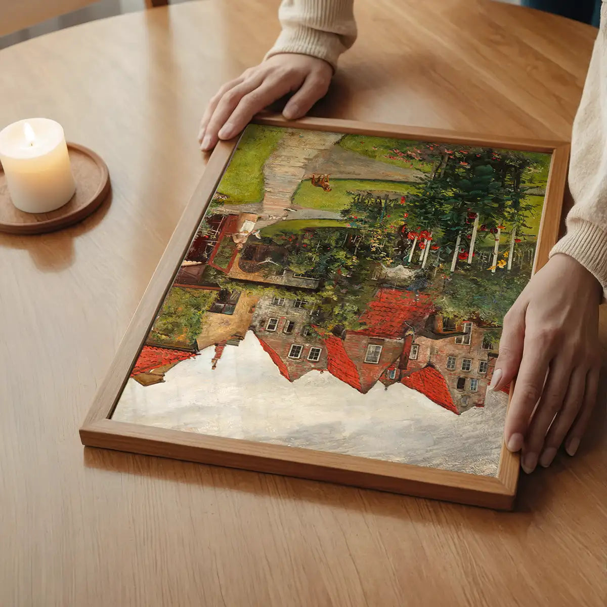 Urban garden in Lübeck by Hermann Linde Poster Print