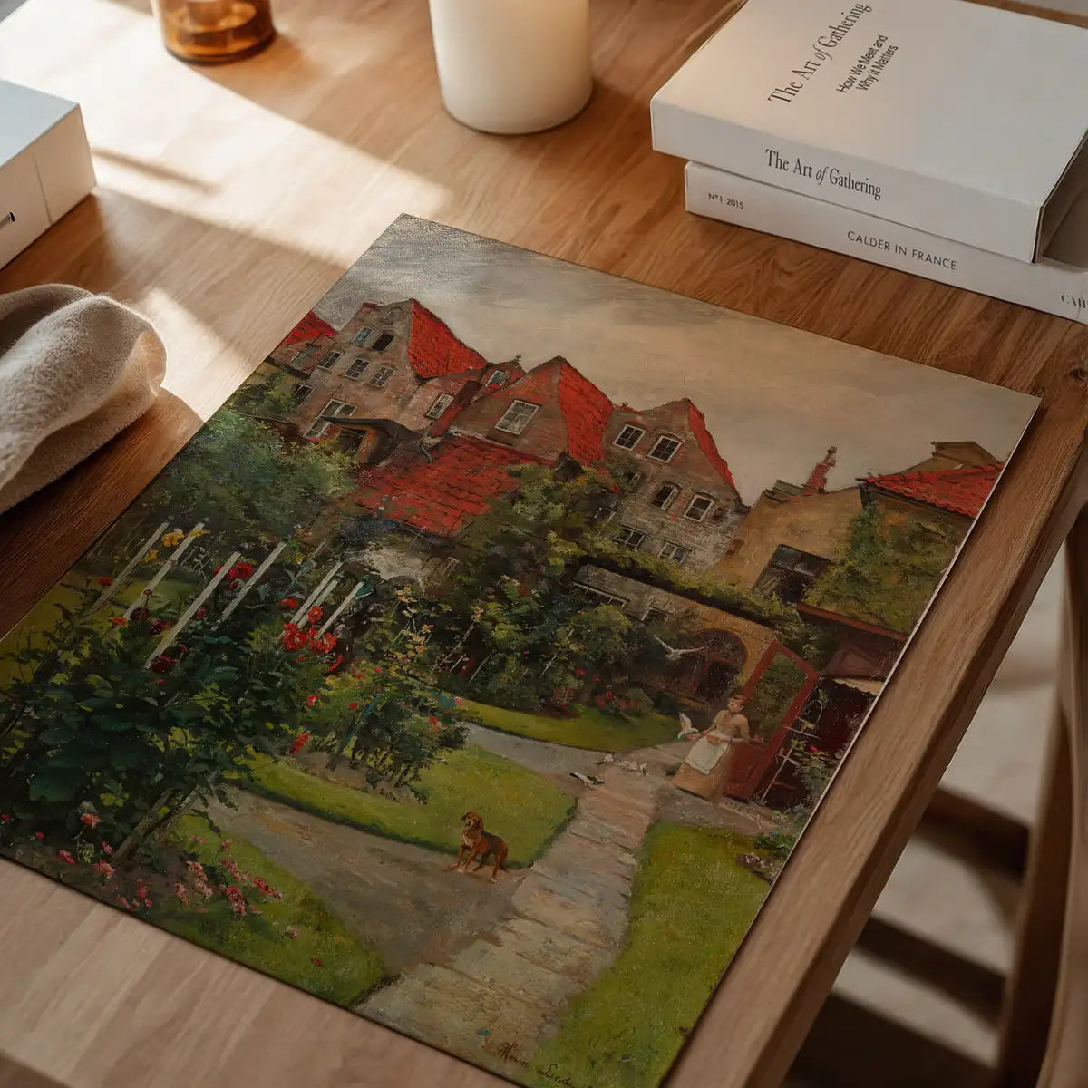 Urban garden in Lübeck by Hermann Linde Poster Print