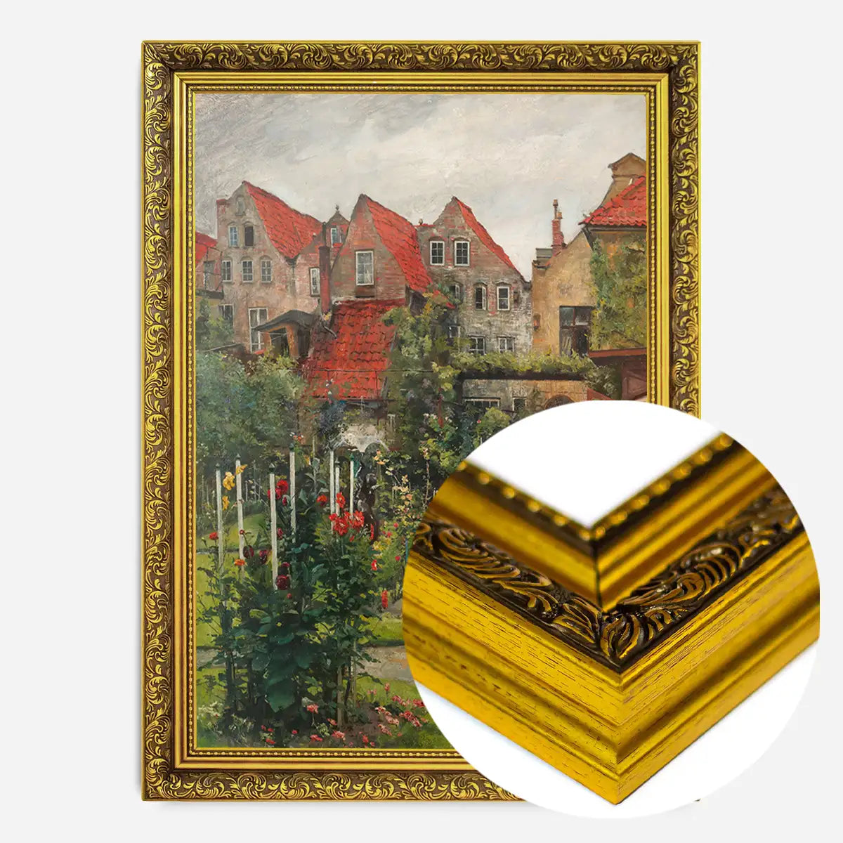 Urban garden in Lübeck by Hermann Linde Poster Print