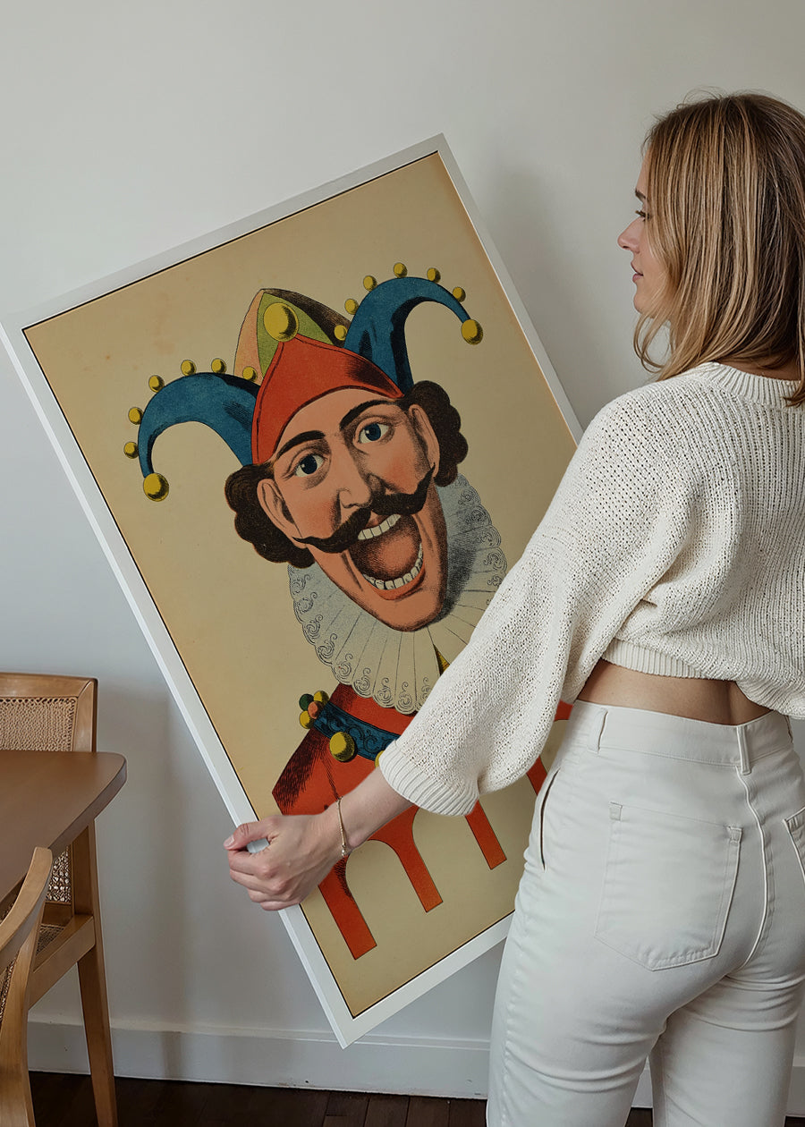 Vintage French Target Practice Poster Jester Print