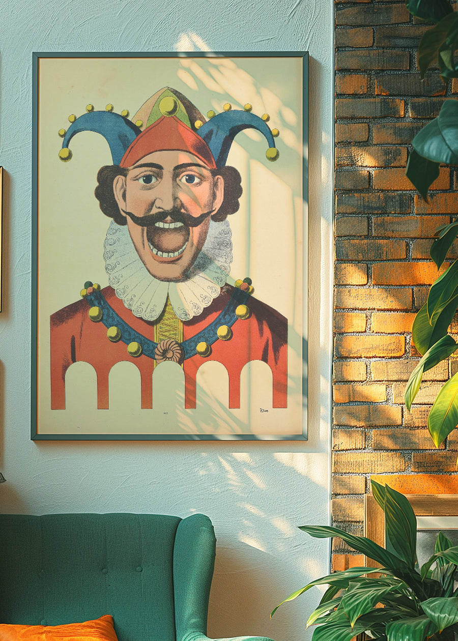 Vintage French Target Practice Poster Jester Print