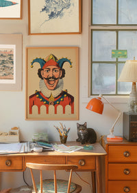 Vintage French Target Practice Poster Jester Print