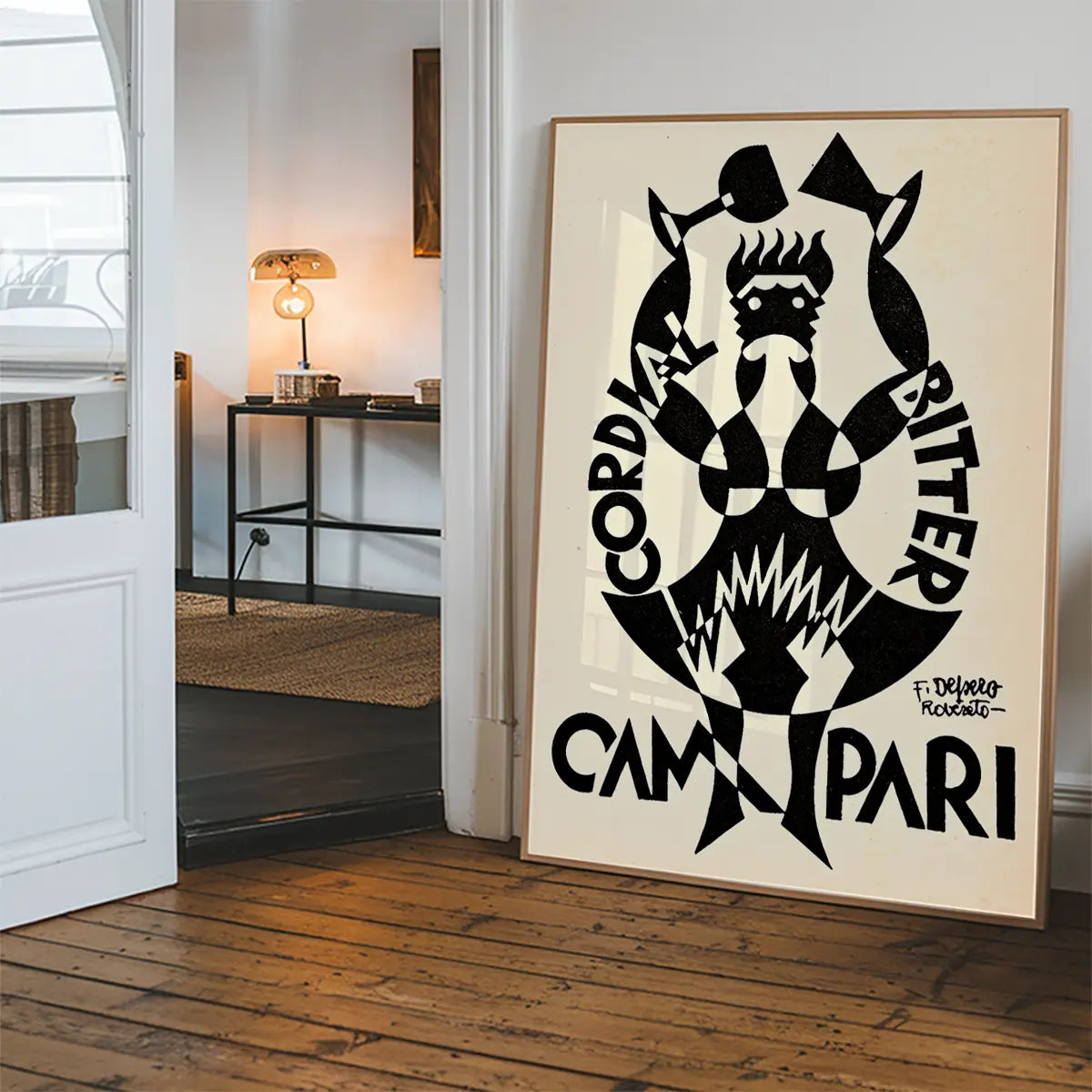 Black and White Campari Bitter Cordial Fortunato Depero Poster Print