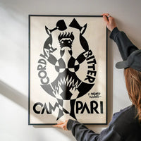Black and White Campari Bitter Cordial Fortunato Depero Poster Print