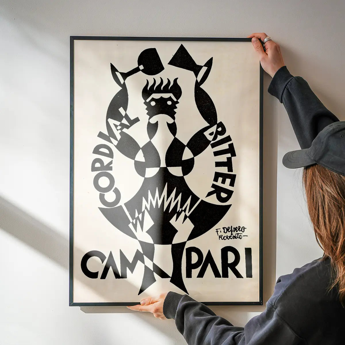 Black and White Campari Bitter Cordial Fortunato Depero Poster Print