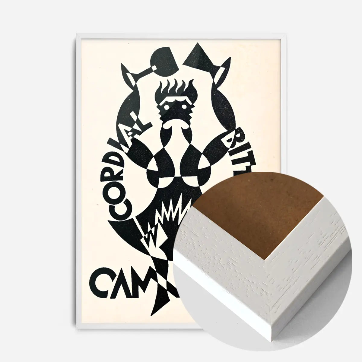 Black and White Campari Bitter Cordial Fortunato Depero Poster Print