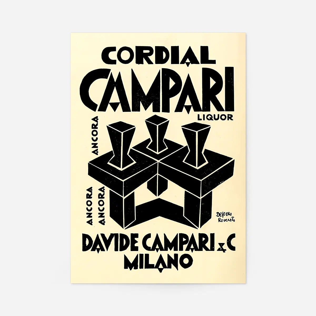 Campari Cordial Fortunato Depero Italian Futurist Print