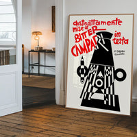 Bitter Campari in Testa Black and White Fortunato Depero Print