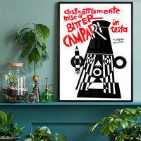 Bitter Campari in Testa Black and White Fortunato Depero Print