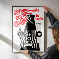 Bitter Campari in Testa Black and White Fortunato Depero Print