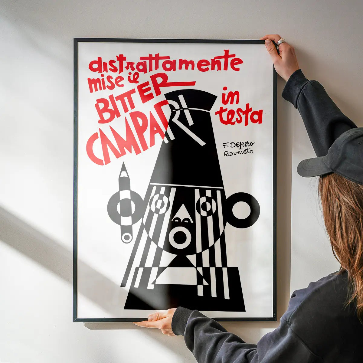 Bitter Campari in Testa Black and White Fortunato Depero Print