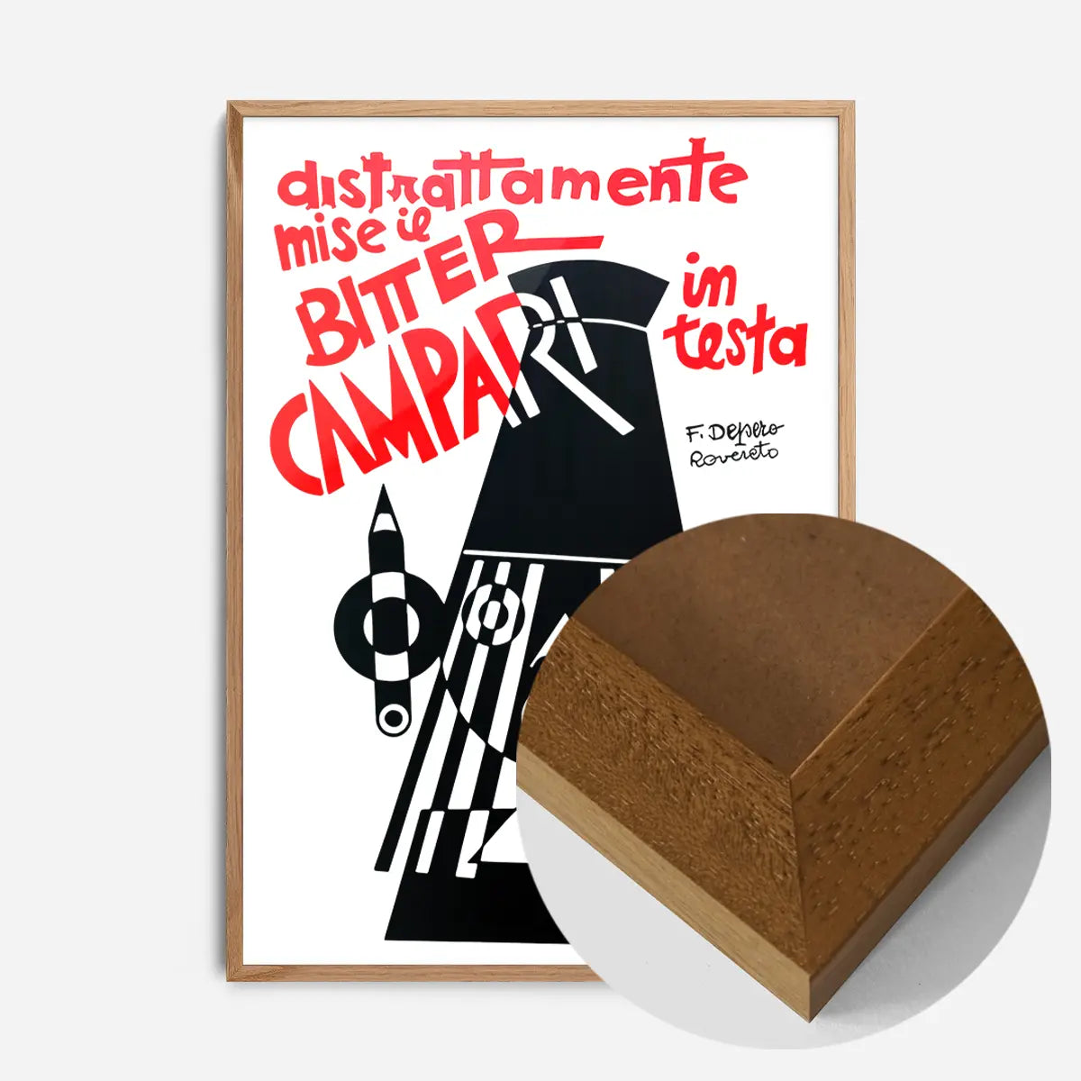 Bitter Campari in Testa Black and White Fortunato Depero Print