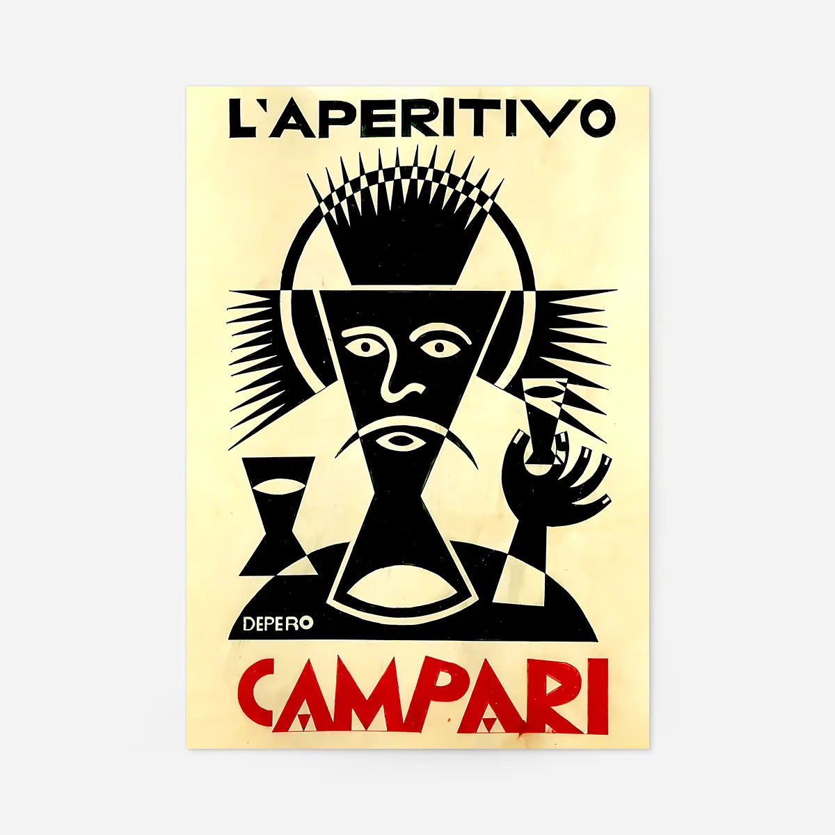 Campari L'Aperetivo Face Fortunato Depero Poster Print