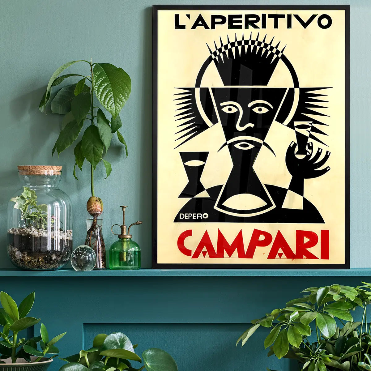 Campari L'Aperetivo Face Fortunato Depero Poster Print