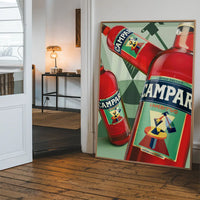 Photorealistic Campari Bottles Poster Print