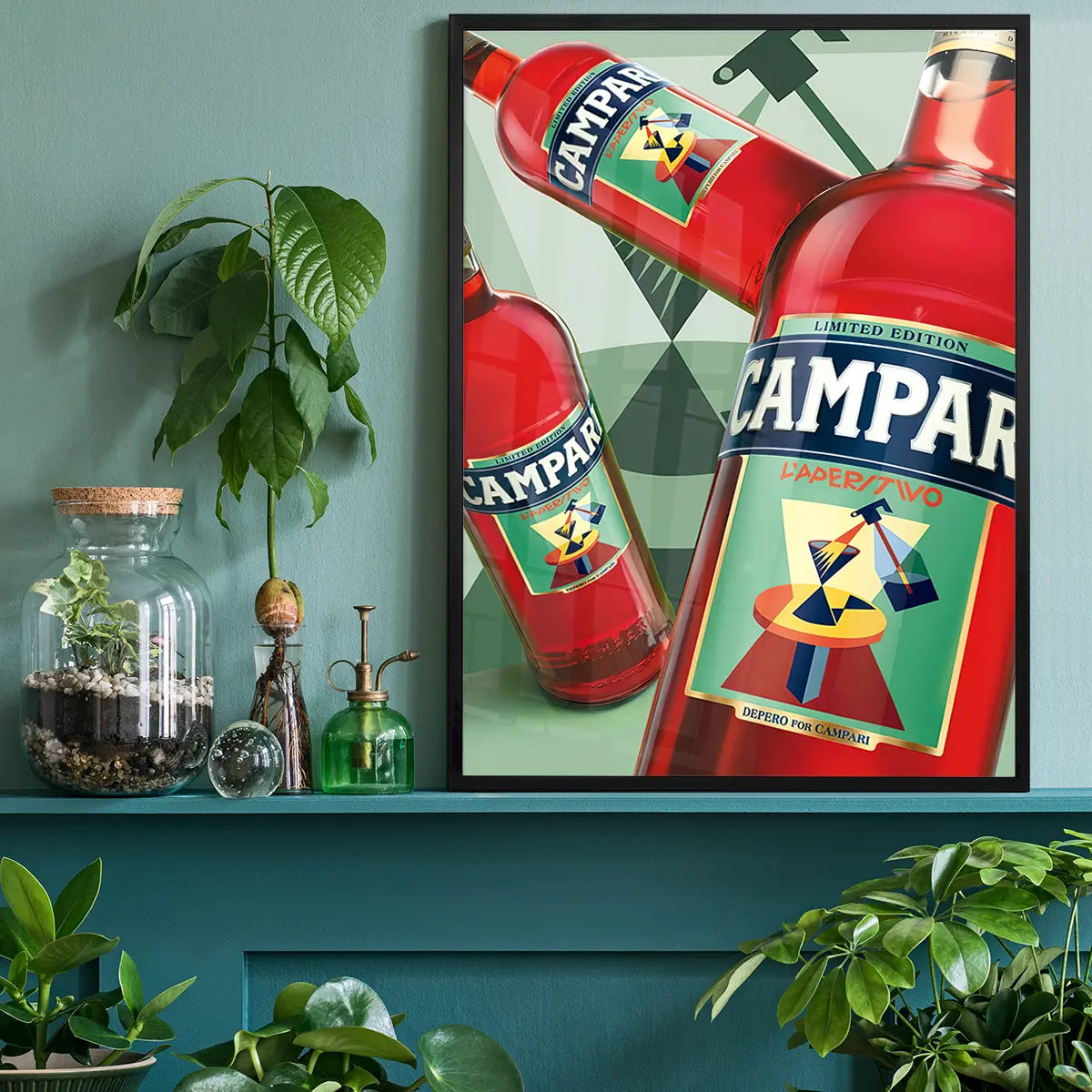 Photorealistic Campari Bottles Poster Print