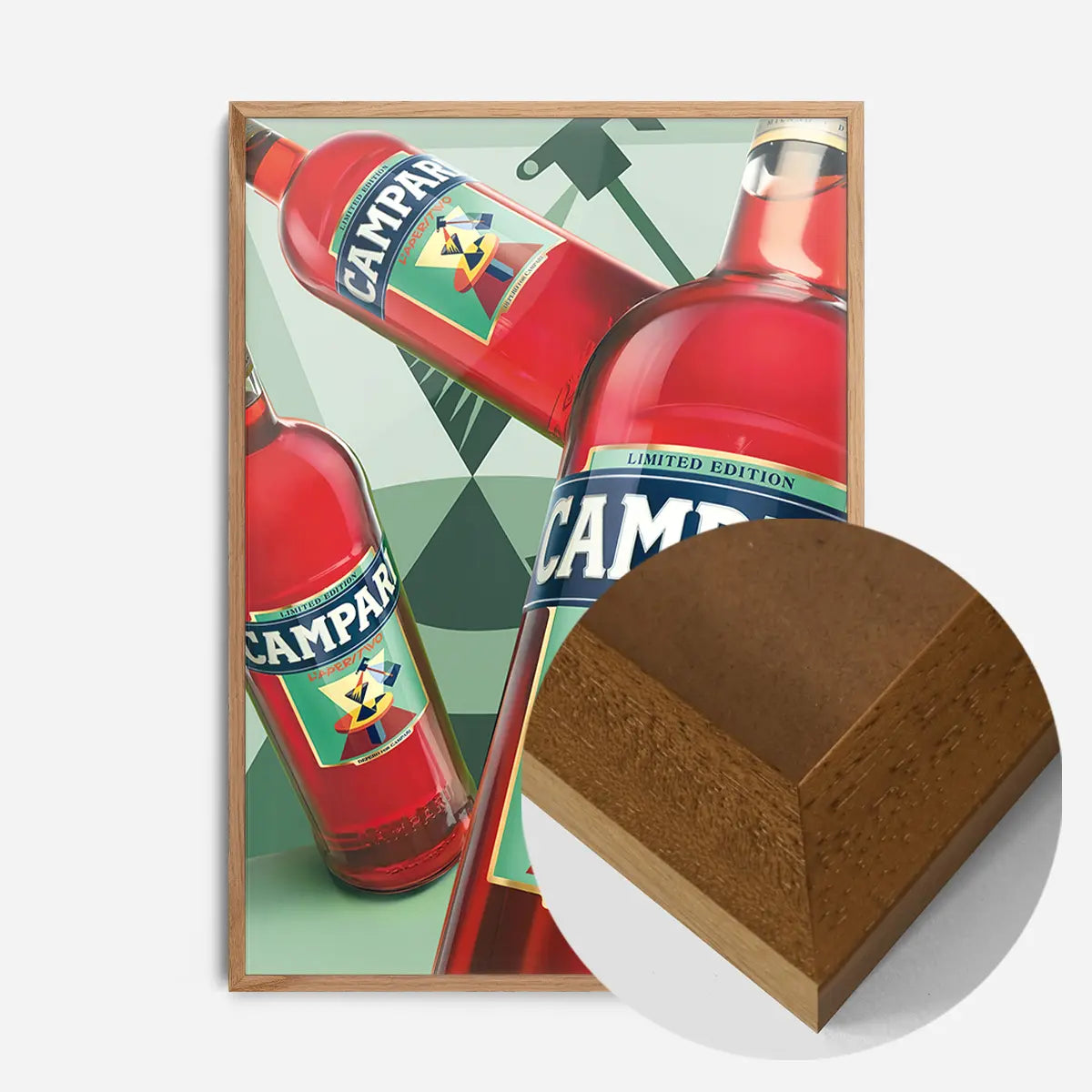 Photorealistic Campari Bottles Poster Print