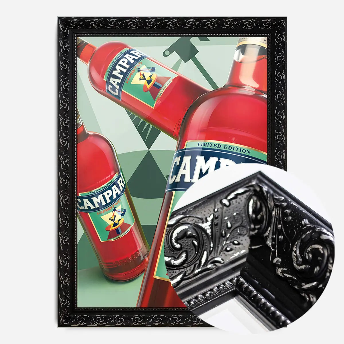 Photorealistic Campari Bottles Poster Print