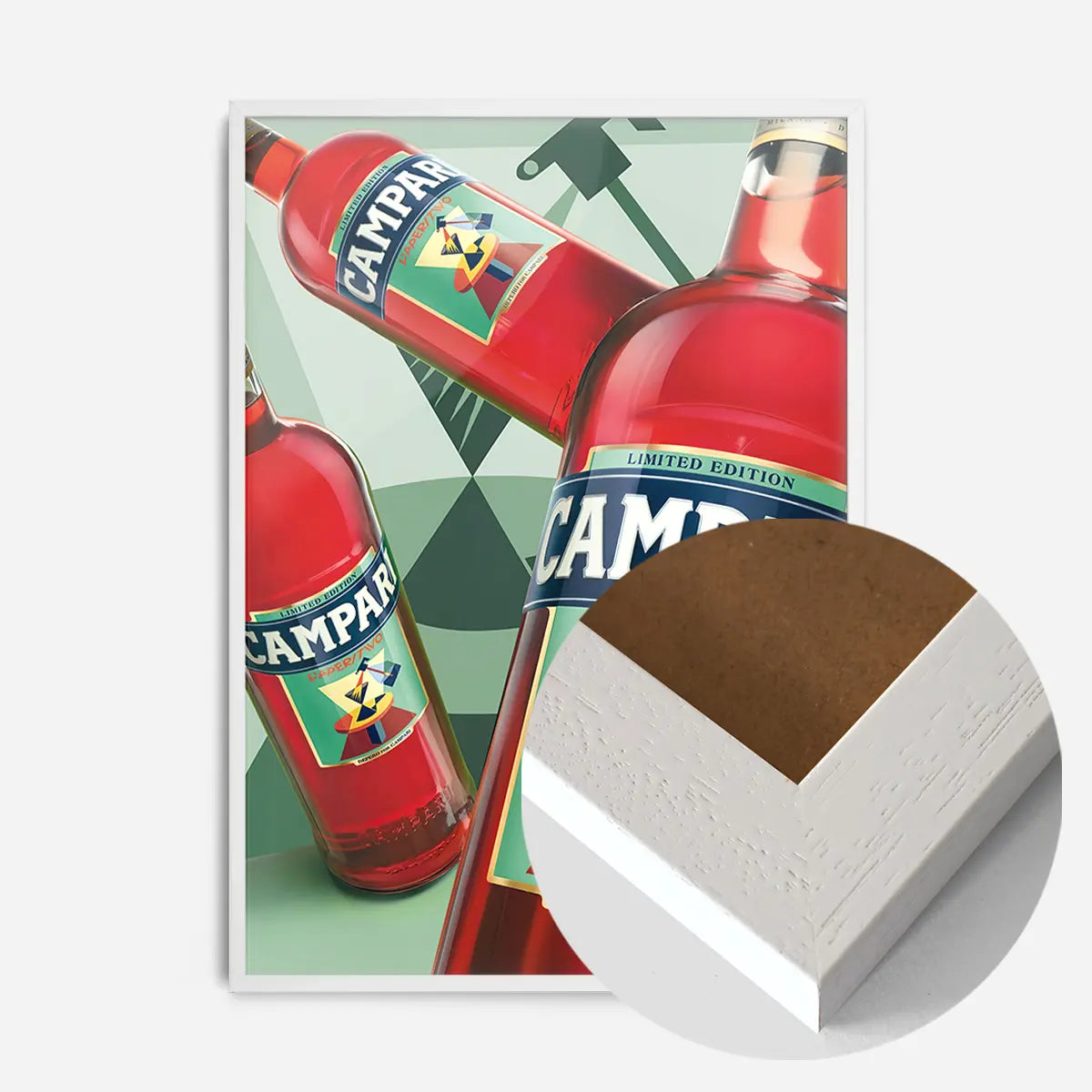 Photorealistic Campari Bottles Poster Print