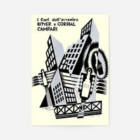 Bitter e Cordial Campari Fortunato Depero Design Poster Print