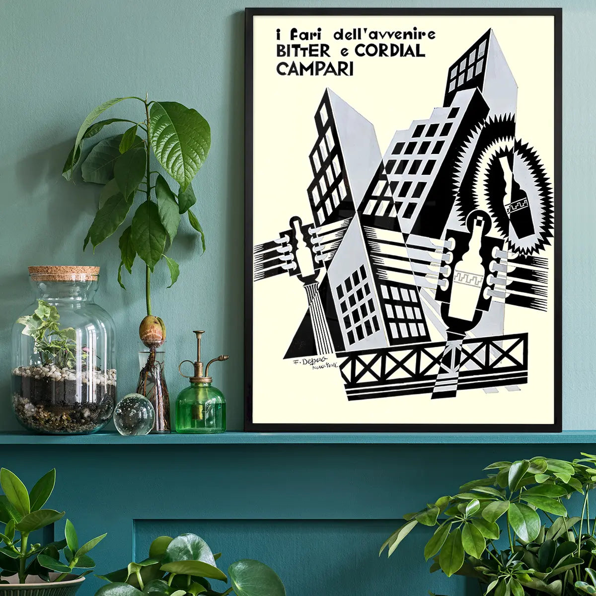 Bitter e Cordial Campari Fortunato Depero Design Poster Print