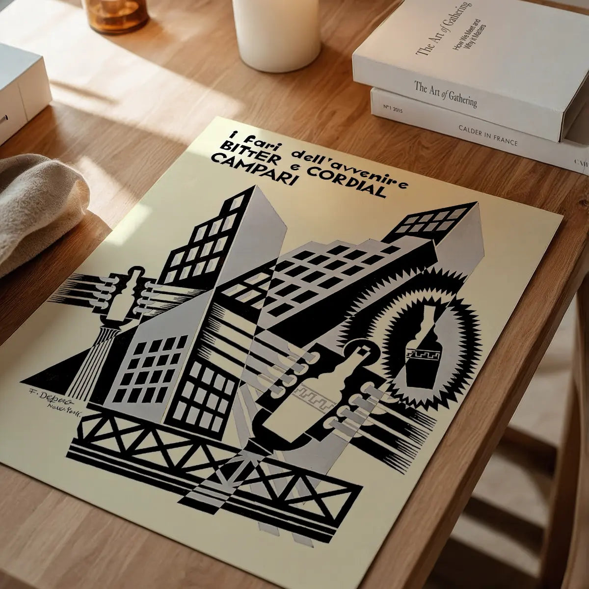 Bitter e Cordial Campari Fortunato Depero Design Poster Print