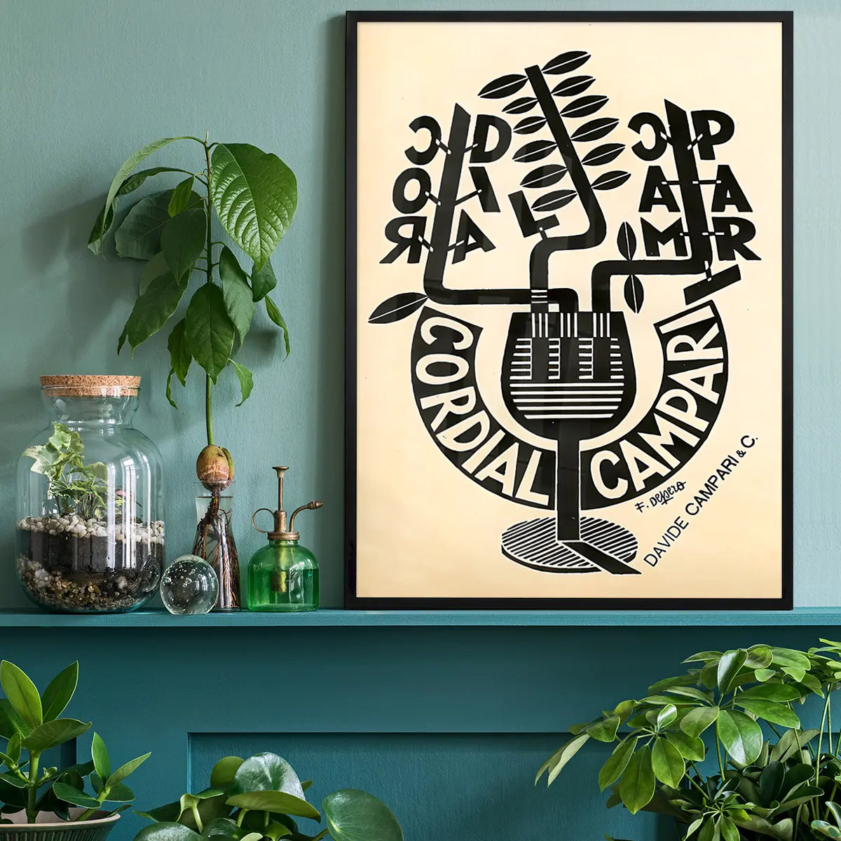 Cordial Campari Glass Fortunato Depero Design Print