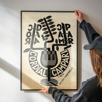 Cordial Campari Glass Fortunato Depero Design Print