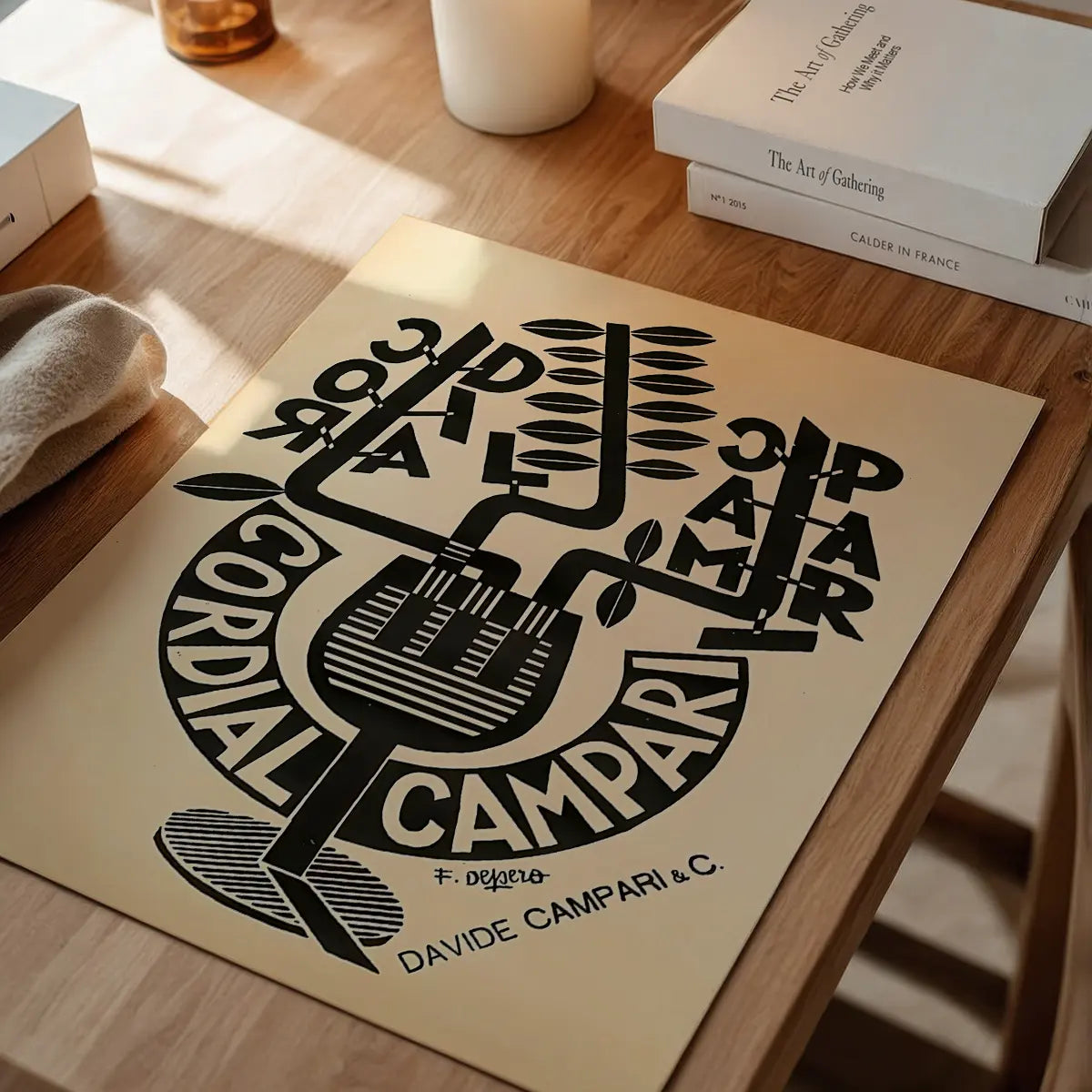 Cordial Campari Glass Fortunato Depero Design Print