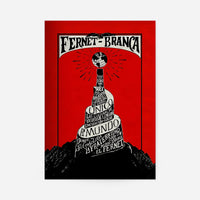 Red Fernet Branca Typography Design Poster Print