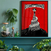 Red Fernet Branca Typography Design Poster Print