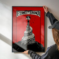 Red Fernet Branca Typography Design Poster Print