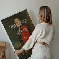 Yorkshire State of Mind graffiti portrait print displayed in a living room