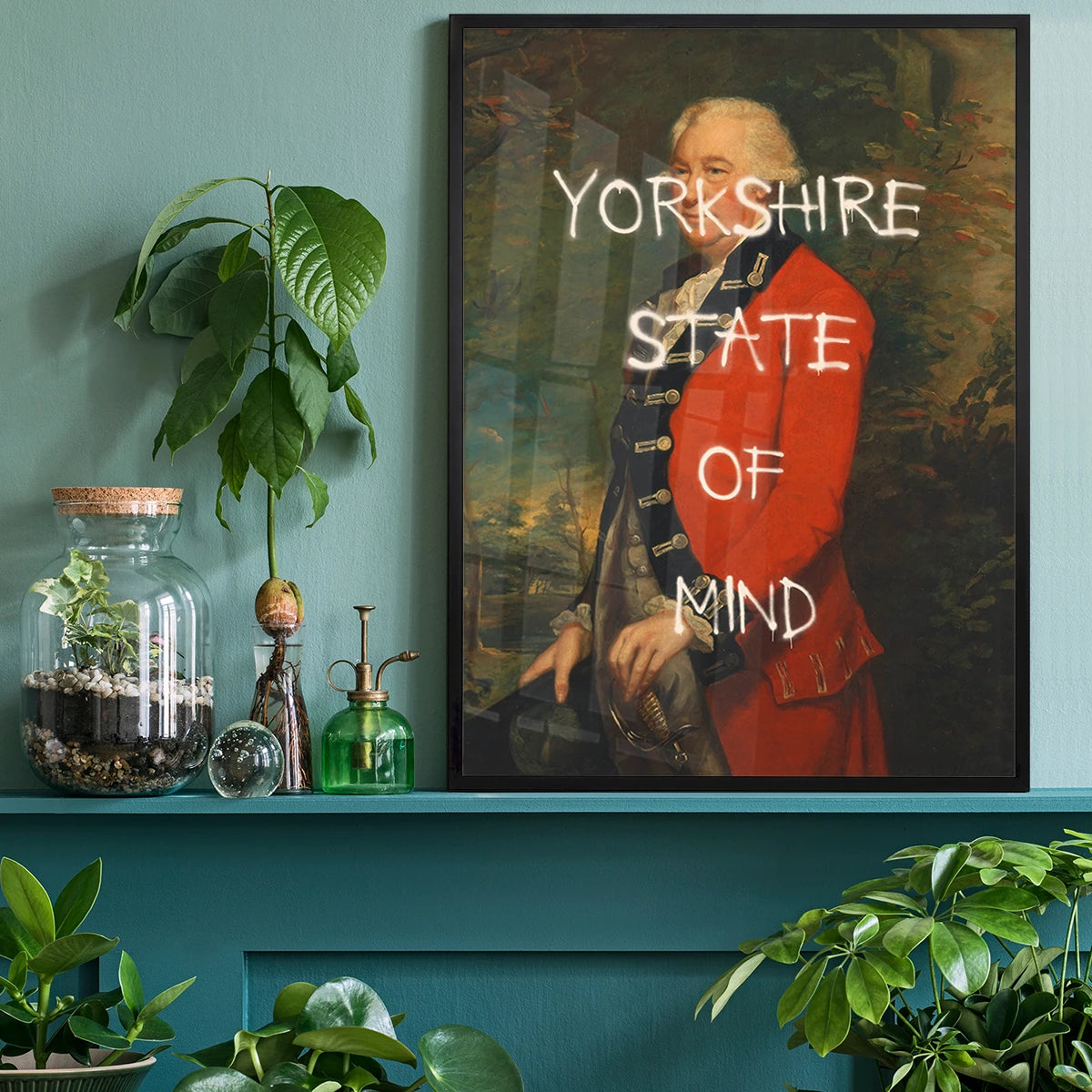 Yorkshire State of Mind print framed in a home office