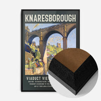 Knaresborough viaduct poster print in a black wood frame, side profile