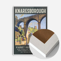 Knaresborough viaduct poster print in a white wood frame, side profile