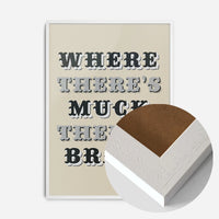 northern proverb typography print in a white wood frame, side profile