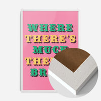 northern saying typography print in a white wood frame, side profile