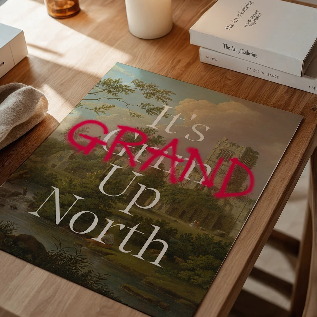It's Grand Up North typography print as a dining room feature piece
